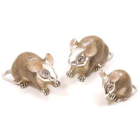 サツルノ:ねずみのシルバーオブジェ