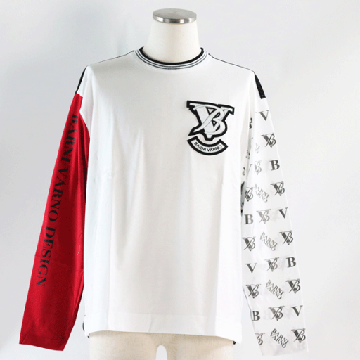 \夏プレミアムSALE/バーニヴァーノ 長袖Tシャツ LLサイズ BSS-MTN4725 LT ロゴ 紳士 服 洋服 おでかけ 旅行 春 夏 カットソー メンズ カジュアル プレゼント ギフト ホワイト ブラック バーニバーノ ロンT
