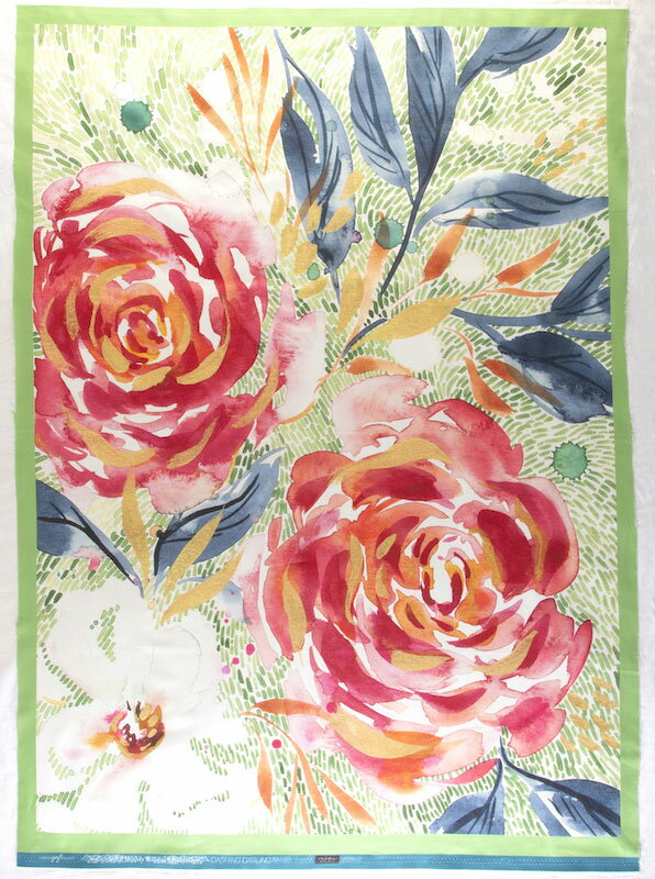 Other - MO-4241 水彩のバラの花 デジタル・プリント/パネル 82*110 未完成品 コットンプリント生地