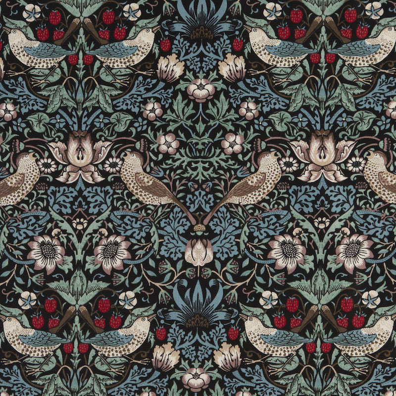 モリス ベスト・オブ・モリス いちご泥棒 2022 ブルー-ブラック MO-4497 コットンプリント生地