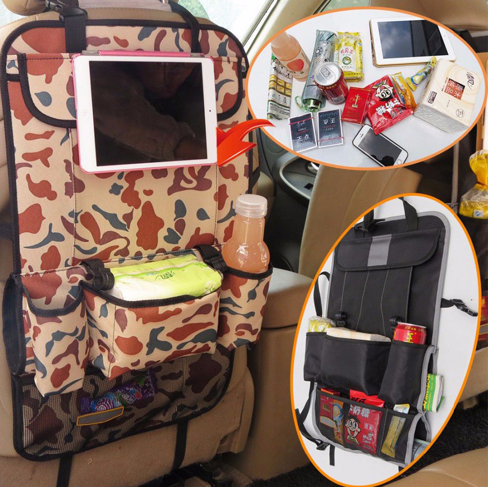 予約 車載用折り畳み収納バッグ 収納ポケット 車内 車内収納 シートバックポケット 自動車 タブレット ポケット シートバック ヘッドレスト 後部座席 車用 整理整頓 旅行 車中泊