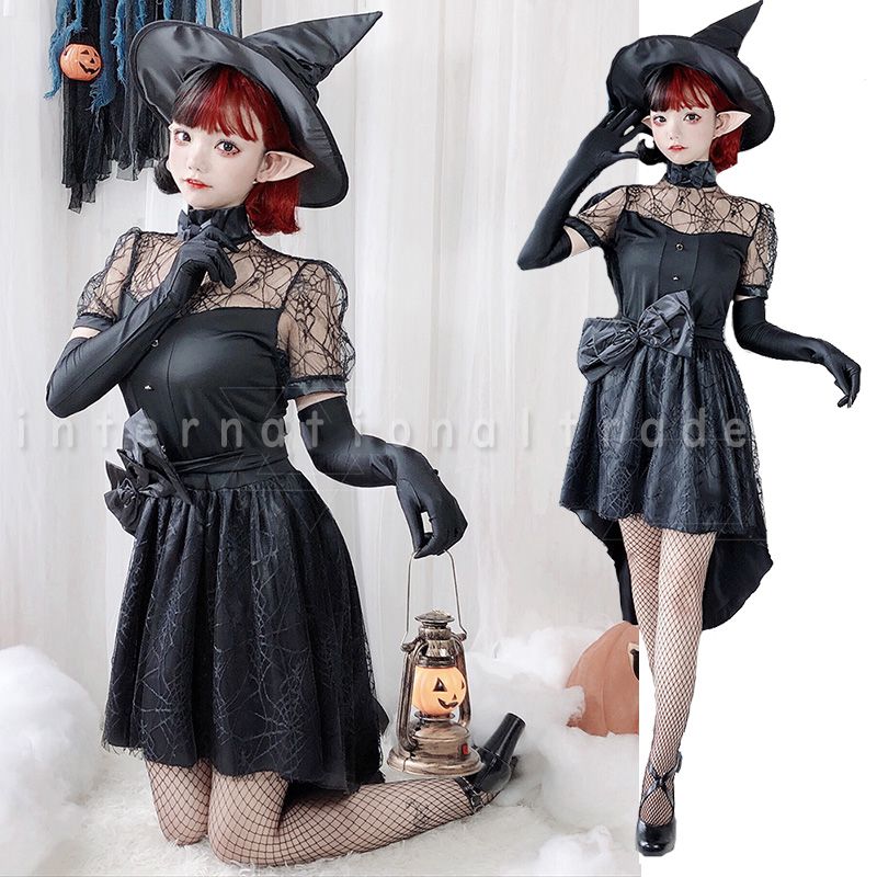 一部予約 コスプレ服 魔女風 ブラック ワンピース レディース 衣装 ハロウィン 仮装 コスチューム 大人 魔女 魔法使い ゴシック風 ダークファンタジー セク...