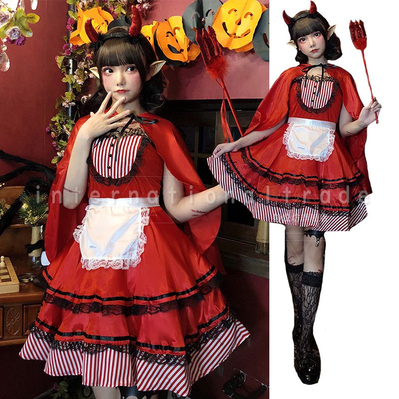 予約 コスプレ服 赤ずきん風 小悪魔 ワンピース レディース 衣装 セクシー キュート フード付き ハロウィン 仮装 パーティー イベント 撮影会 童話キャラ ...