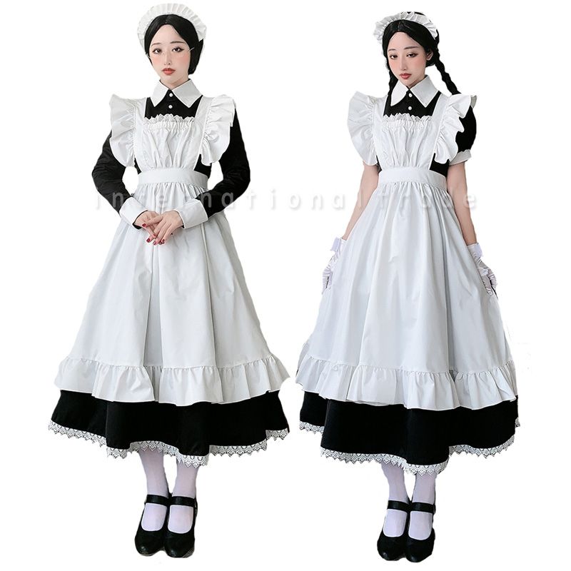 【ランキング受賞!】一部予約 コスプレ服 ロングメイド ワンピース 半袖 長袖 選べるタイプ 英国風 クラシカルメイド 衣装 大きいサイズ 3XLまで レディー...