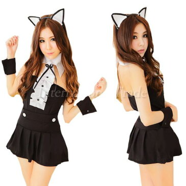 予約 コスプレ服 キャットワンピース キャットガール 猫コスプレ 大人 女性用 レディース 黒猫 猫耳 ネコ耳 ねこ耳 ミニスカート セクシー アニマル 動物 どうぶつ コスプレ通販 コスプレ衣装 ハロウィンコスチューム 激安 仮装 仮装 文化祭