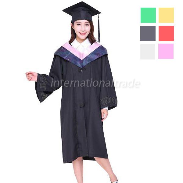 一部予約 コスプレ服 アカデミックドレス ガウン風 コスチューム 卒業式風 ローブ 学者風 仮装 衣装 ハロウィン コスプレ衣装 ユニセックス メンズ レディース 男女兼用 袖付きローブ マント風 ロング丈 ブラック ドレスガウン クラシック