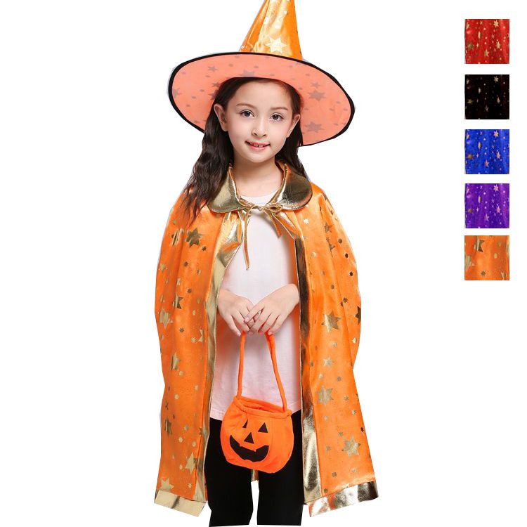 予約 コスプレ服 キッズ 魔女マント 魔女帽 キラキラ 子供用 魔女衣装 コスチューム 女の子用 ハロウィン 衣装 仮装 変身 魔女コスプレ キッズコスチューム 可愛い おしゃれ 魔法使い 魔法少女 幼稚園 保育園 小学生 イベント パーティー