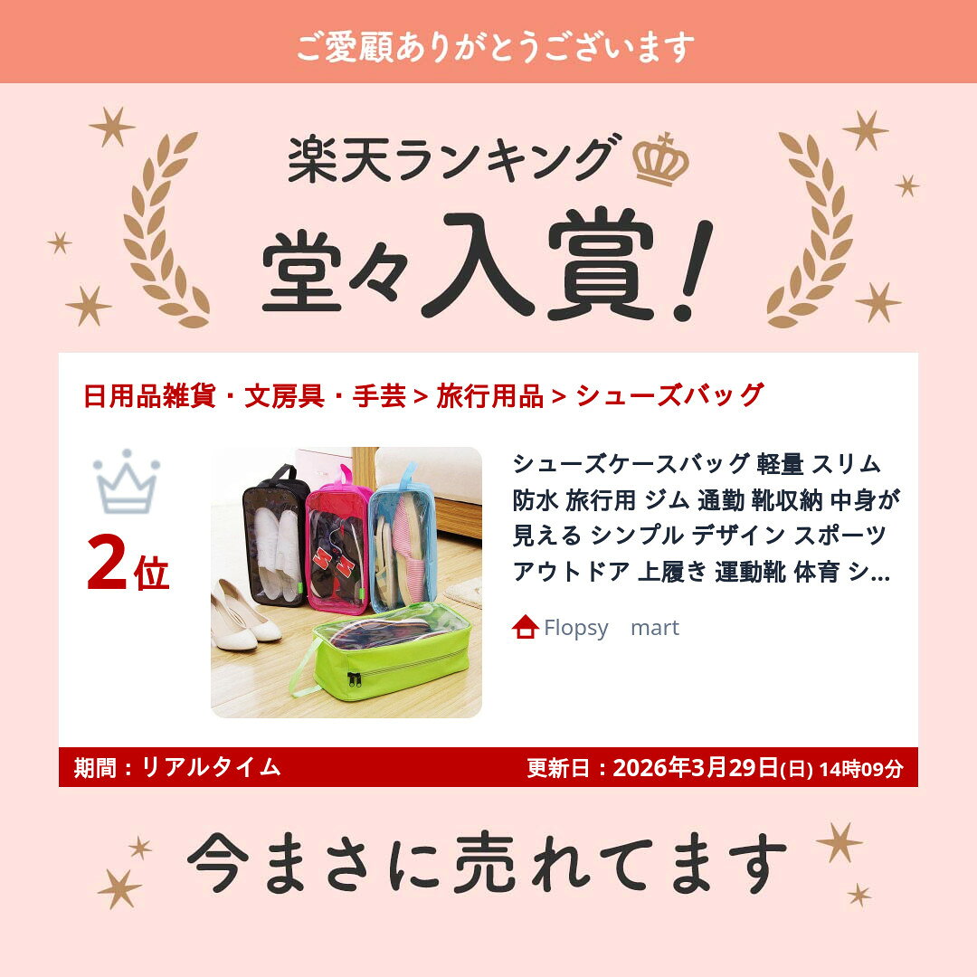【 ランキング 受賞！】 シューズケースバッグ 軽量 スリム 防水 旅行用 ジム 通勤 靴収納 中身が見える シンプル デザイン スポーツ アウトドア 上履き 運動靴 体育 シューズ収納 auc-flopsymart-10010272 Flopsy mart サンプル画像2