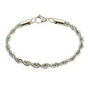 【 ブレスレット 】 金属アレルギー対応ステンレス チェーン シルバー 【 4ミリフレンチロープ 】 サージカルステンレス 男女兼用 ユニセックス プチプラ 安...