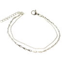 【 ブレスレット 】 金属アレルギー対応ステンレス チェーン シルバー 【 2連 スパイク&1ミリマリーナ】(シルバー) サージカルステンレス ユニセックス 重...
