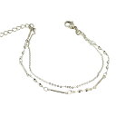 【 ブレスレット 】 金属アレルギー対応ステンレス チェーン シルバー 【 2連 ツイストライン&1ミリマリーナ】(シルバー) サージカルステンレス ユニセック...