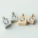 ステンレス【ペア ペンダントトップ ジルコニア キューブ 】 サージカルステンレス 男女兼用 ユニセックス プチプラ 安い 重ねつけ アクセサリー 高品質 記念...