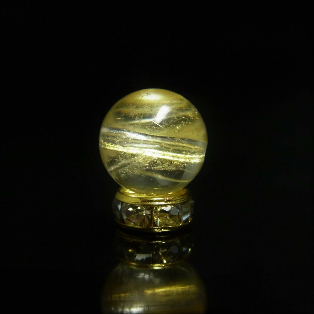 イチオシ 現品一点物 1粒売り タイチンルチル 宝石質 天然石 金針水晶 8ミ...