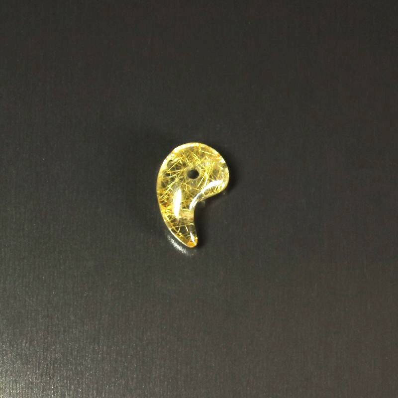  おすすめ 一点物 透明度抜群 ゴールドルチル 勾玉 Mr55  石言葉*洞察...