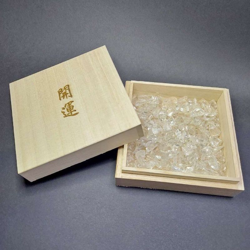  運気上昇セット 開運桐箱＆浄化さざれ水晶200g 鬼門封じ・エネルギー充...