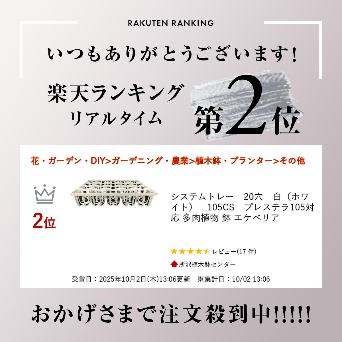 システムトレー　20穴　白（ホワイト）　105CS　プレステラ105対応 多肉植物 鉢 エケベリア