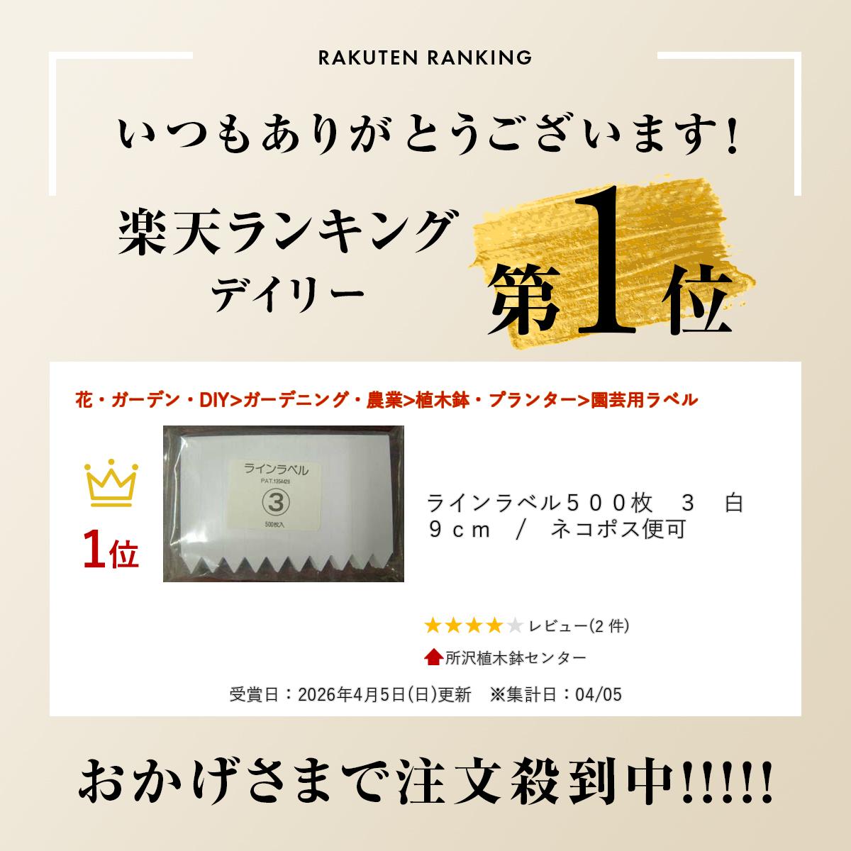 ラインラベル500枚　3　白　9cm　/　ネコポス便可