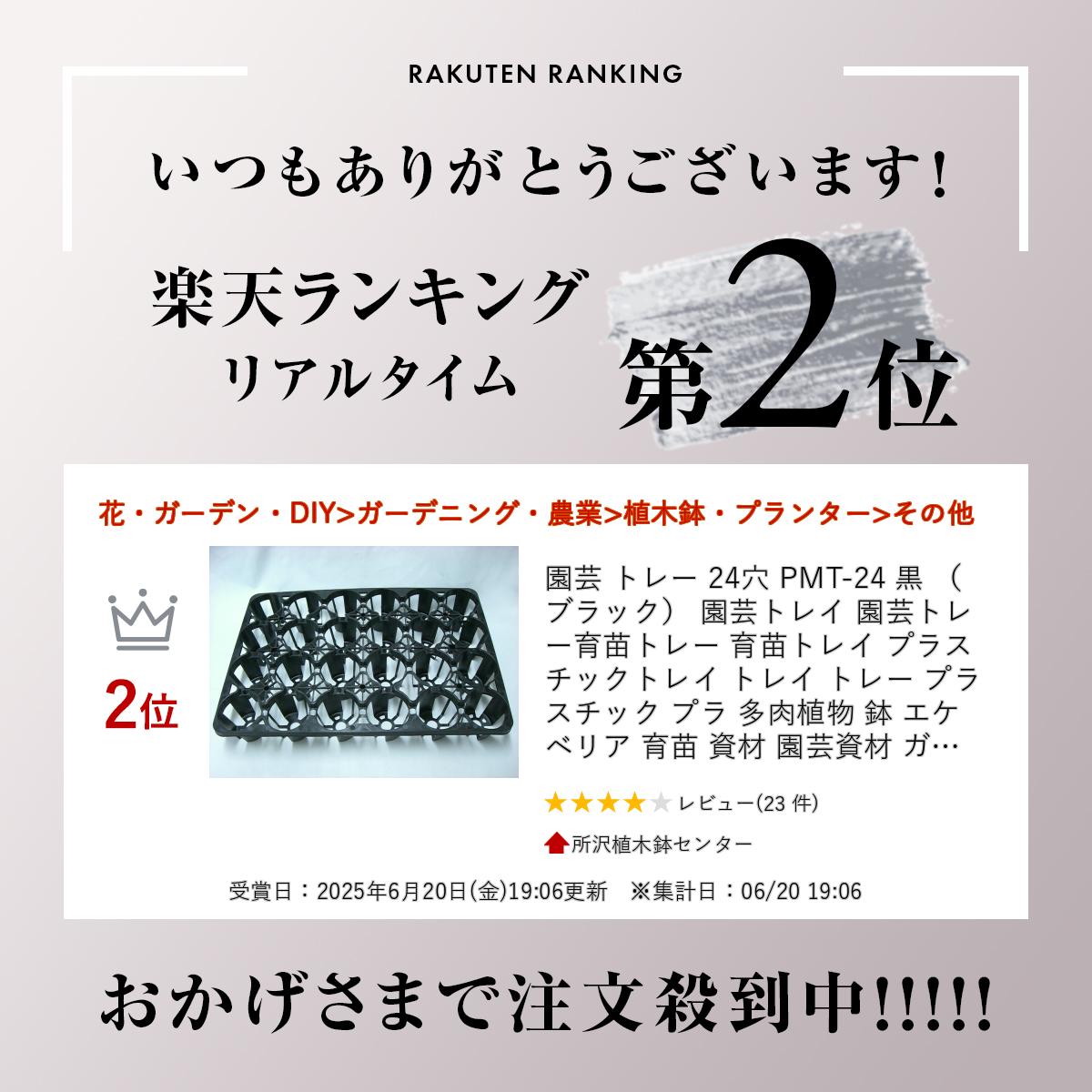 園芸 トレー 24穴 PMT-24 黒 （ブラック） 園芸トレイ 園芸トレー 育苗トレー 育苗トレイ プラスチックトレイ トレイ トレー プラスチック プラ 多肉植物 鉢 エケベリア 育苗 資材 園芸資材 ガーデニング