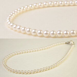 【6ミリ径40センチ】パールネックレスホワイトブラックプリンセスサイズイミテーションパールpearl-06-4010P30Nov14