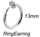 イヤリング メンズ シンプル フープ リング 片耳 シルバー13mm ノンホールピアス イヤカフ/メール便可【ギフト包装無料】