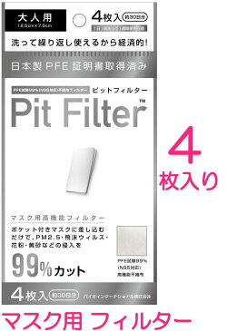 日本製 マスク用フィルター不織布【予約注文4/22入荷予定】 ピットフィルター N95対応高機能フィルター 国産/メール便可