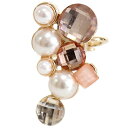 イヤーカフスストーン パール左耳用ピンク クリップビジュー/メール便可【ギフト包装無料】