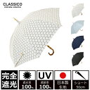クラシコ 日傘 完全遮光 100% UVカット100% 最強日本製ラミネート生地 サークルレース 綿100% 日焼け防止 紫外線対策 グッズ レディース ショート 50cm バンブー オフホワイト サックス ネイビー ブラック lace