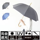 クラシコ アンブレラコレクション クラシコ 晴雨兼用日傘 完全遮光 100% UVカット100% 日傘 日焼け防止 紫外線対策 1級遮光 竹 バンブー ハンドル バンブーボタン 木棒 レディース ショート 50cm ダンガリー