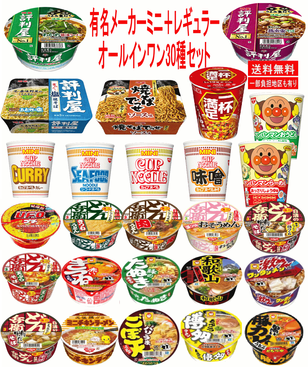 【カップ麺】 日清食品 東洋水産 サンヨー食品 明星食品など 有名メーカー ミニサイズカップ麺 20
