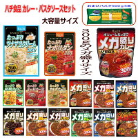 時短食 レトルト 新着 にぎわい広場 ハチ食品 メガ盛りカレー たっぷりパスタソース 14袋セット パスタおまけ付き 関東圏送料無料