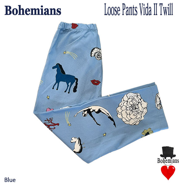 VIDA 2 TWILL LOOSE PANTS BLUE ルーズパンツ UNISEX 男女兼用 BOHEMIANS ボヘミアンズ JAPAN