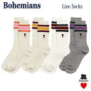 LINE SOCKS ライン ソックス 靴下 LOVE&HAT刺繡 オールシーズン UNISEX 男女兼用 BOHEMIANS ボヘミアンズ 日本製
