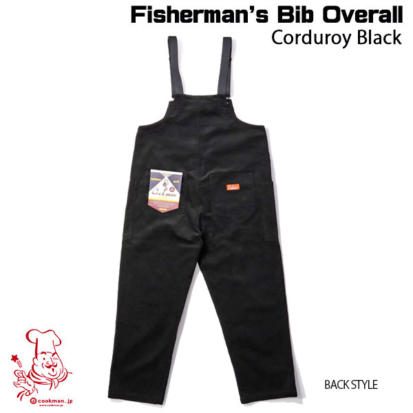 Fisherman's Bib Overall Corduroy Black オーバーオール コーデュロイ ブラック UNISEX 男女兼用 Cookman クックマン イージーパンツ アメリカ