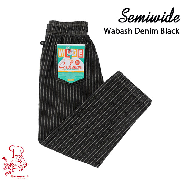 乐天商城 - Chef Pants Semiwide Wabash Denim Black セミワイド ブラック UNISEX 男女兼用 Cookman クックマン イージーパンツ アメリカ