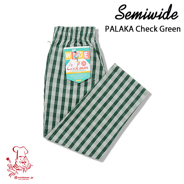乐天商城 - Chef Pants Semiwide PALAKA Check Green HAWAI ハワイ セミワイド UNISEX 男女兼用 Cookman クックマン イージーパンツ アメリカ
