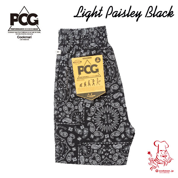 乐天商城 - Chef Pants Short Light Paisley Black シェフ ショートパンツ ライト ペイズリーブラック UNISEX 男女兼用 Cookman クックマン イージーパンツ アメリカ