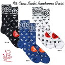 Rib Crew Socks Bandanna Cross リブクローソックス バンダナクロス 全3色 靴下 フリーサイズ COOKMAN クックマン アメリカ 西海岸