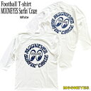 MOONEYES Surfin' Craze Football T-shirt White ムーンアイズ サーフィン クレイズ フットボール Tシャツ ホワイト MOONEYES ムーンアイズ