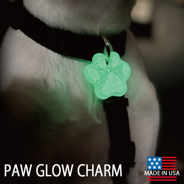 PAW GLOW CHARM ペット 犬 首輪 散歩 アメリカ 蓄光 キーホルダー チャーム