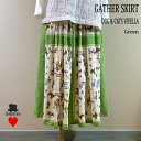 DOG & CATS VIYELLA GATHER SKIRT GREEN hbOLbg MU[XJ[g O[ rGn BOHEMIANS {w~AY