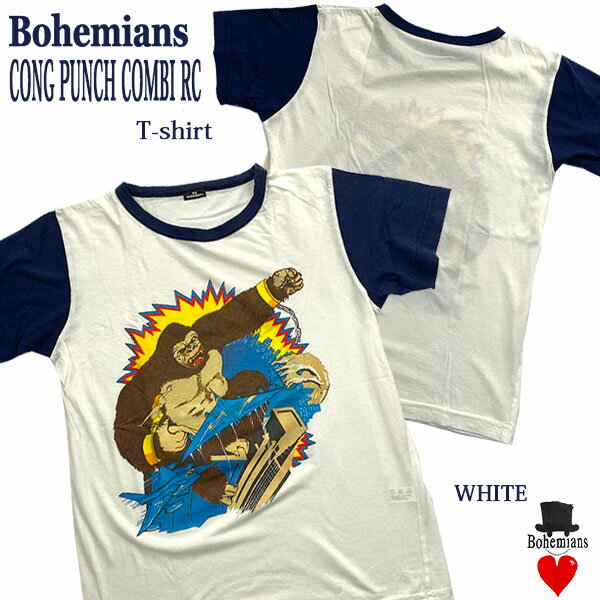 KONG PUNCH COMBI RC T-SHIRTS XS WHITE 󥰥ѥT XS ۥ磻 BOHEMIANS ܥإߥ 