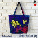 FLOWER ZIP TOTE BAG フラワー ジップ トートバック ショッピング エコバック BOHEMIANS ボヘミアンズ 日本製(4)