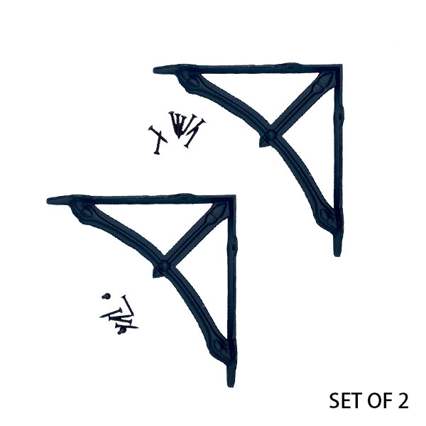 BOW BRACKET 10 ANTIQUE BLACK SET OF 2 ボウ ブラケット 10 2個セット 棚受け ア...