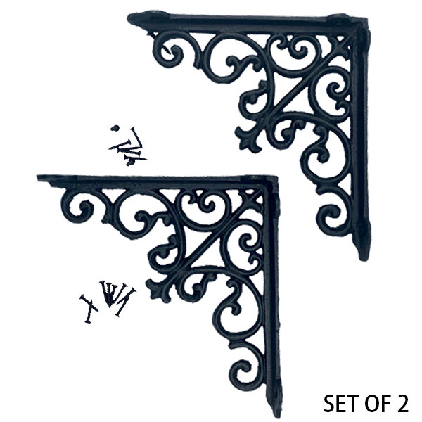 BRACKET 18 ANTIQUE BLACK SET OF 2 �֥饱�å� 18 2�ĥ��å� ê���� �������� ����ƥ������ù� ����ȥ� DULTON