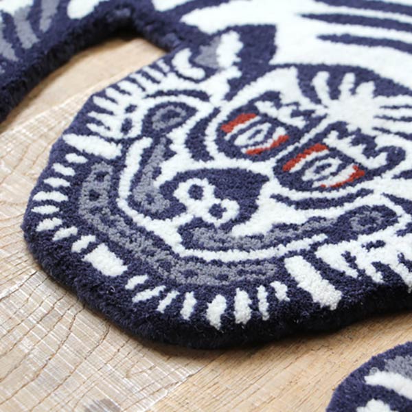 Tibetan Tiger Rug Small White チベタンタイガーラグ スモール ホワイト ラグマット カーペット トラ タペストリー インテリア DETAIL [2]
