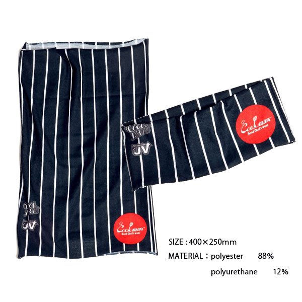 Chef's Scarf Stripe Black �����ե������� ���ȥ饤�ץ֥�å� �إåɥХ�� �ե����������� �ͥå��������ޡ� 3way UV���å� COOKMAN