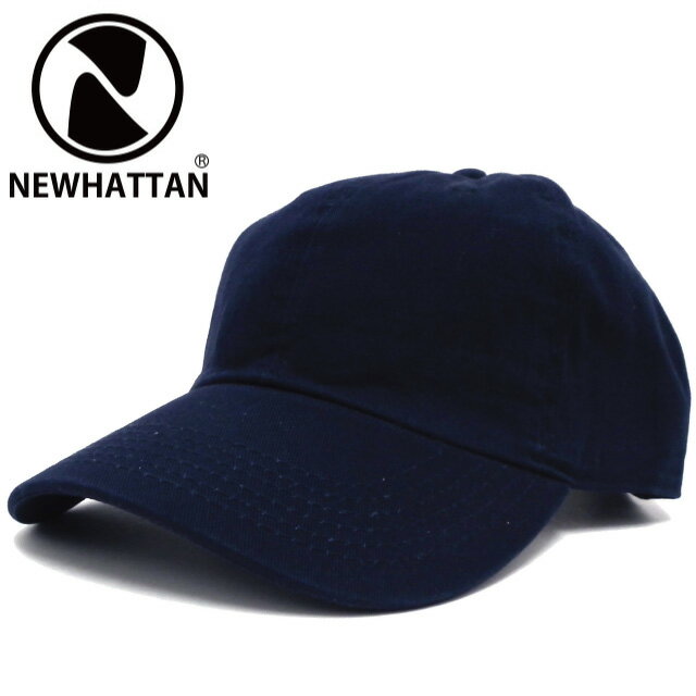 全品ポイント5倍 キャップ 父の日 帽子 メンズ 春夏 NEWHATTAN コットン 無地 ニューハッタン 浅め ネイビー cap-1024-08 帽子 レディース UV 野球帽 シンプル サイズ調節 男女兼用 20代 30代 40代 50代 綿 お洒落 プレゼント あす楽