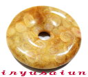 【送料無料】天然 珊瑚 サンゴ 化石 平安扣フォッシルコーラル 菊花石男女兼用 新品 一点ものレディースネックレスメンズネックレスnecklace coral ...