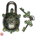 【送料無料】長寿万年亀 錠前 明末清初 lockカメ アンティーク風 錠前 特大明代末期 清代初期の海老錠万寿亀 新品 銅製開運龍複製品 希少品コレクション プ...