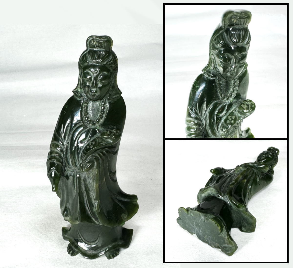 【送料無料】50年代 天然翡翠玉石透かし彫り朱雀蓋珍獣双耳大香炉天然色 無着色 縁起物 骨董パワースト..